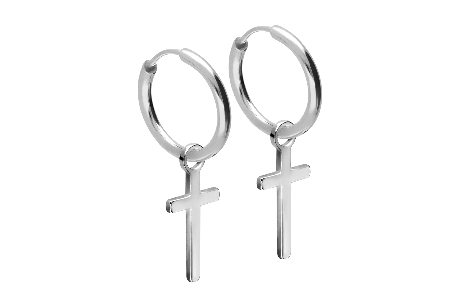 Chirurgenstahl Ohrclicker Creolen KREUZ von Piercingline